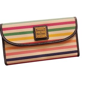 Dooney & Bourke Cream Wallet with Multicolor Stripes